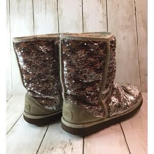 UGG Gold Silver Rose Gold Sequin Boots size 8